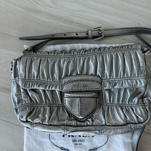 Prada leather Silver  bag